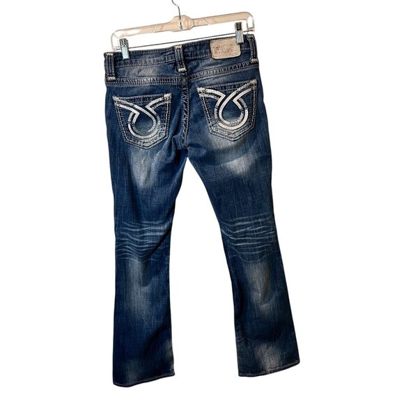 Big Star Womens Slim Bootcut Distressed Jeans Embroidered Pockets Size 26R - Picture 6 of 8